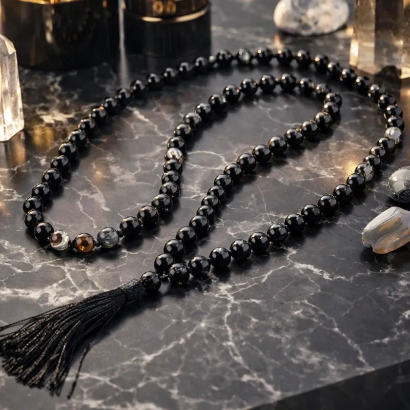 Black Sulemani Agate- Black Sulemani Hakik Mala
