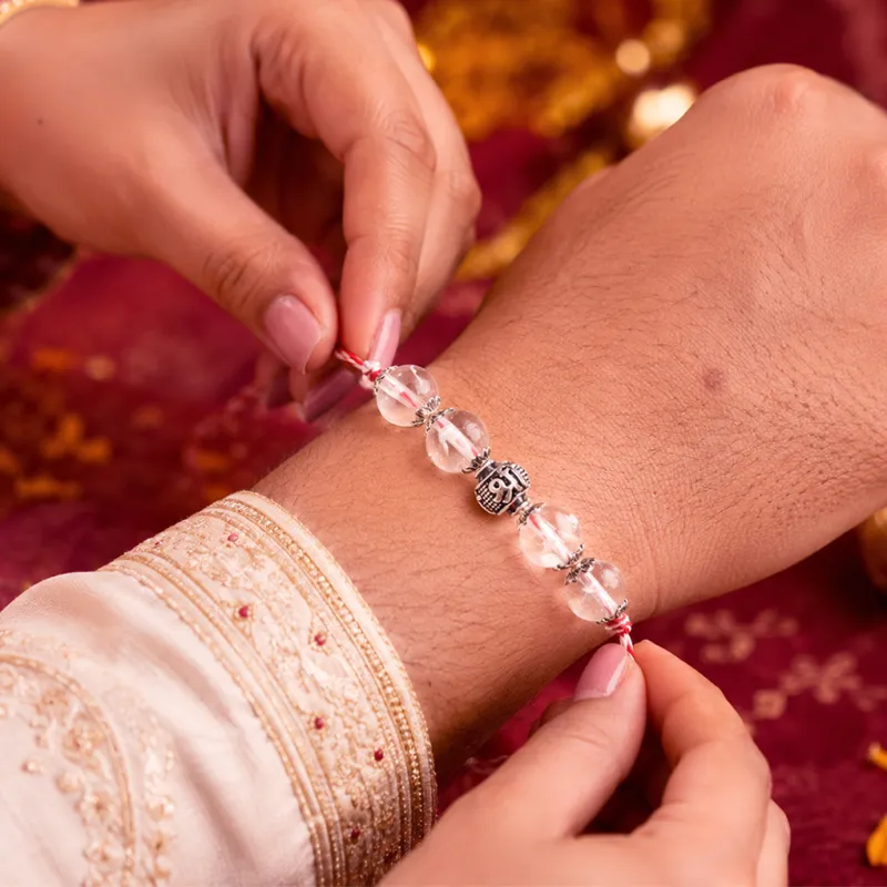 Auspicious Shree Pure 925 Silver Rakhi