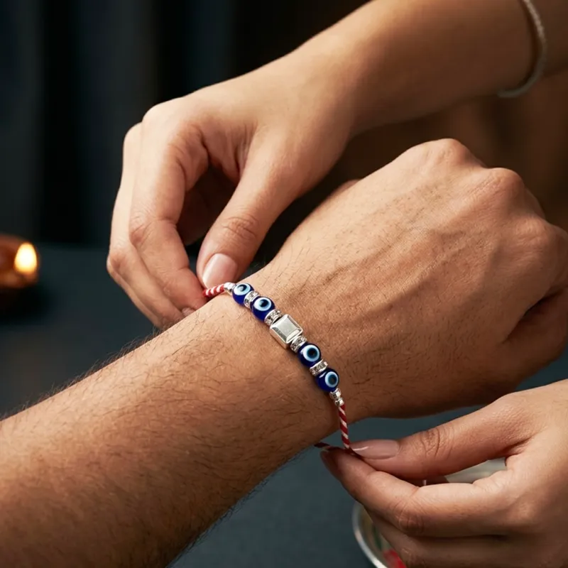 Evil Eye  Protection with Hematite Rakhi