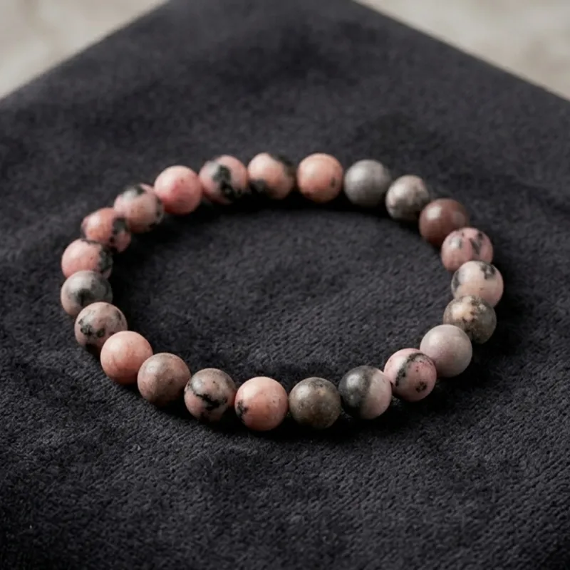 Pink Zebra Jasper Natural Stone Bracelet