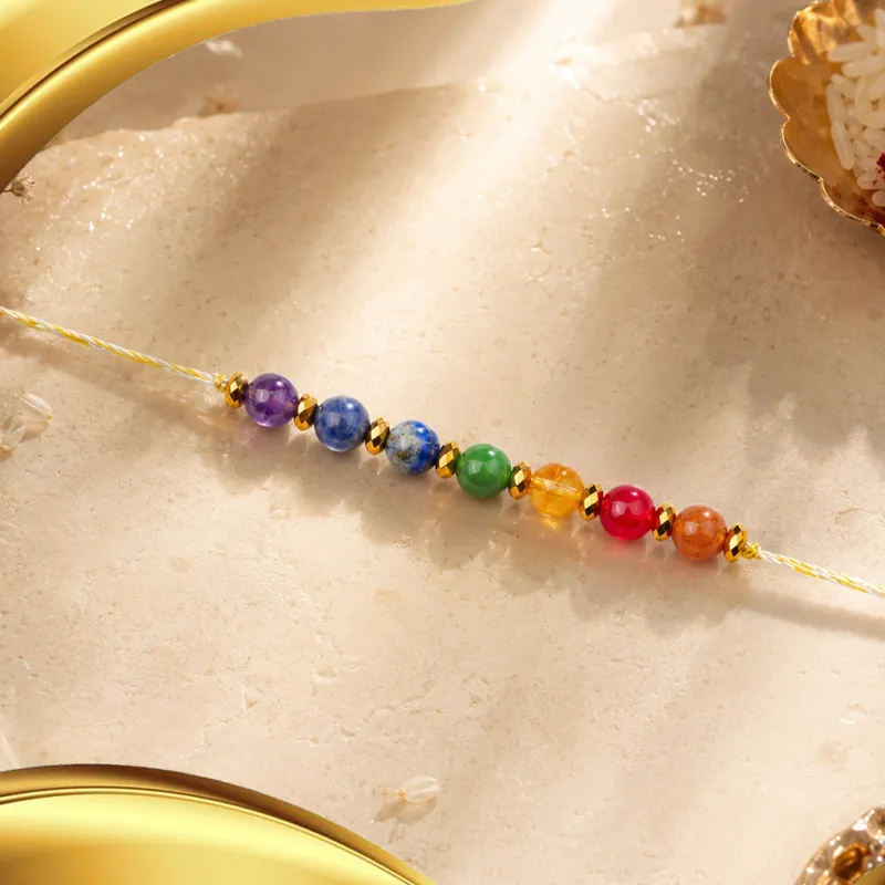 Divine Chakra Bandhan Natural Crystal Rakhi 
