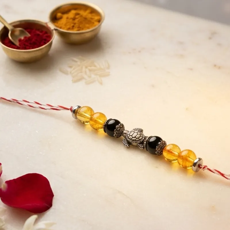 Fortune Guardian Natural Crystal Rakhi