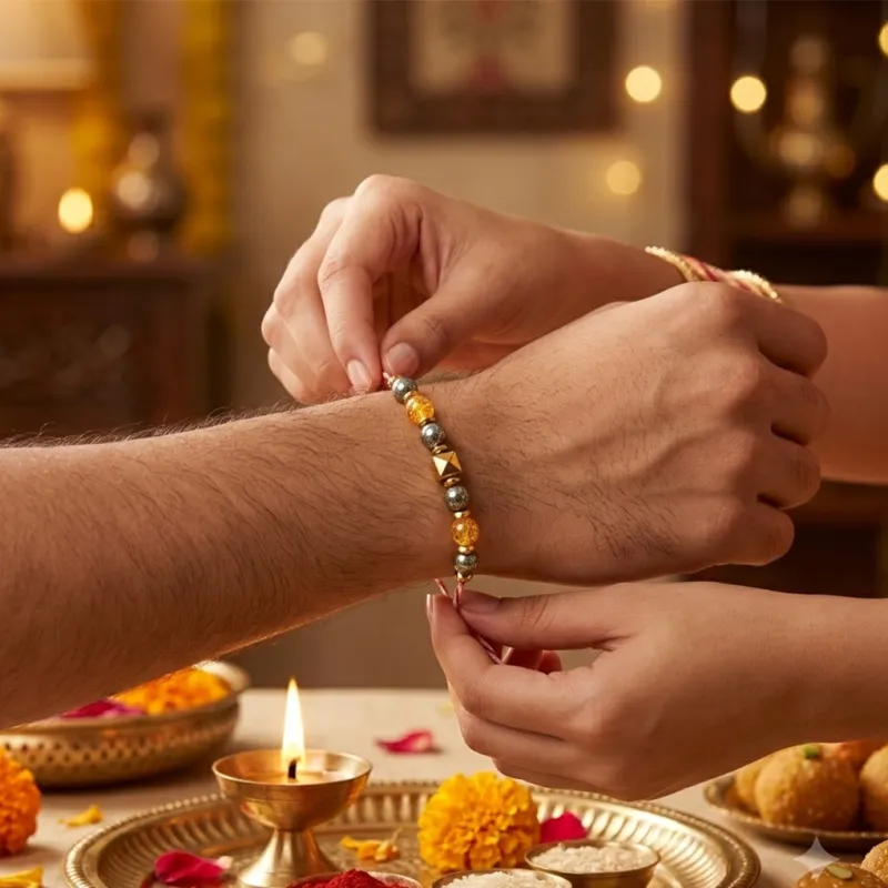 Kuber Kavach Natural Crystal Rakhi