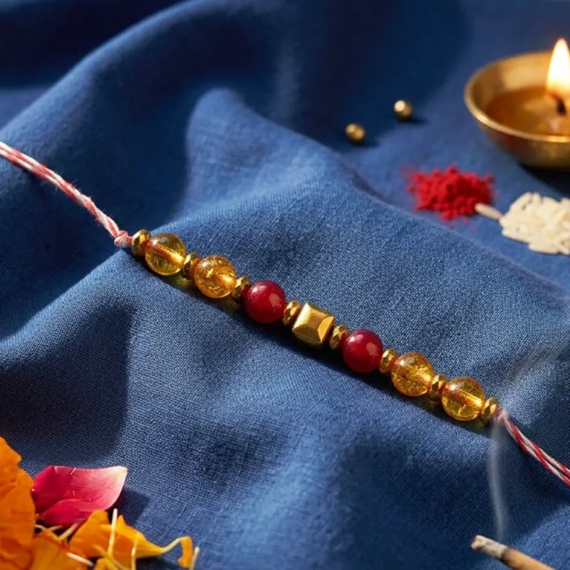 Kuber Shakti Natural Crystal Rakhi