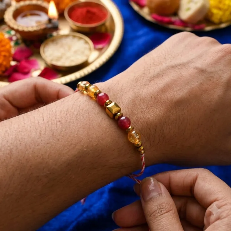 Kuber Shakti Natural Crystal Rakhi