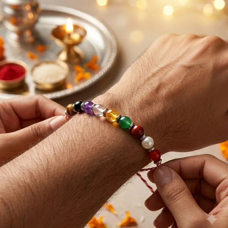 Navgraha Kavach Natural Crystal Rakhi