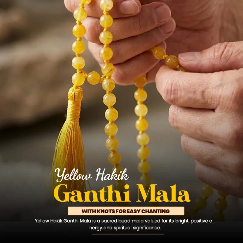 Yellow Hakik - Yellow Agate Mala